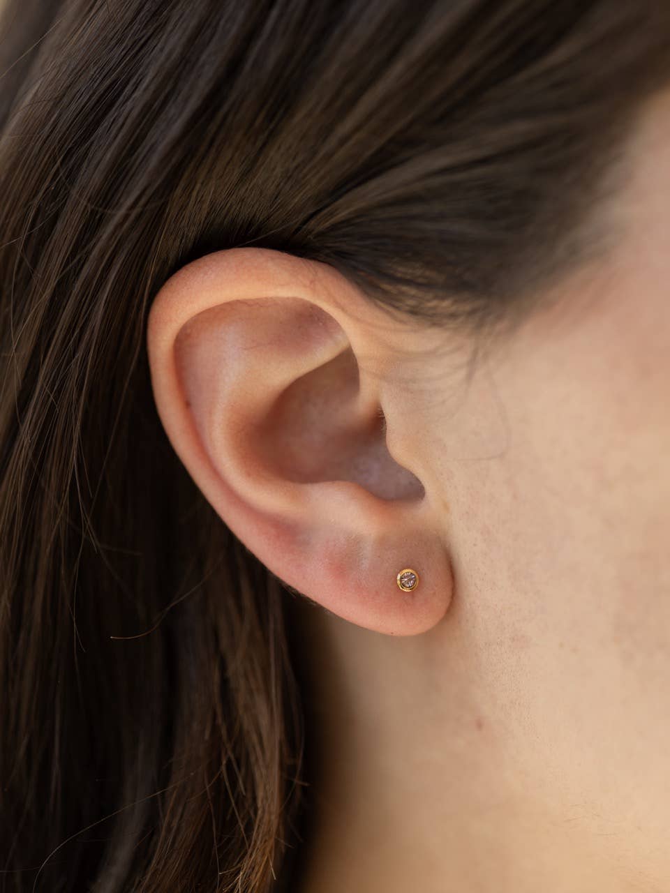 Land of Salt- Birthstone Stud Earrings in Gold - Choose Stone