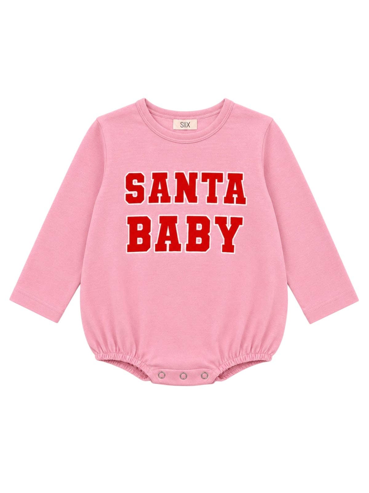 SIIX Collection- Santa Baby Pink / Organic Long Sleeve T-Shirt Bubble