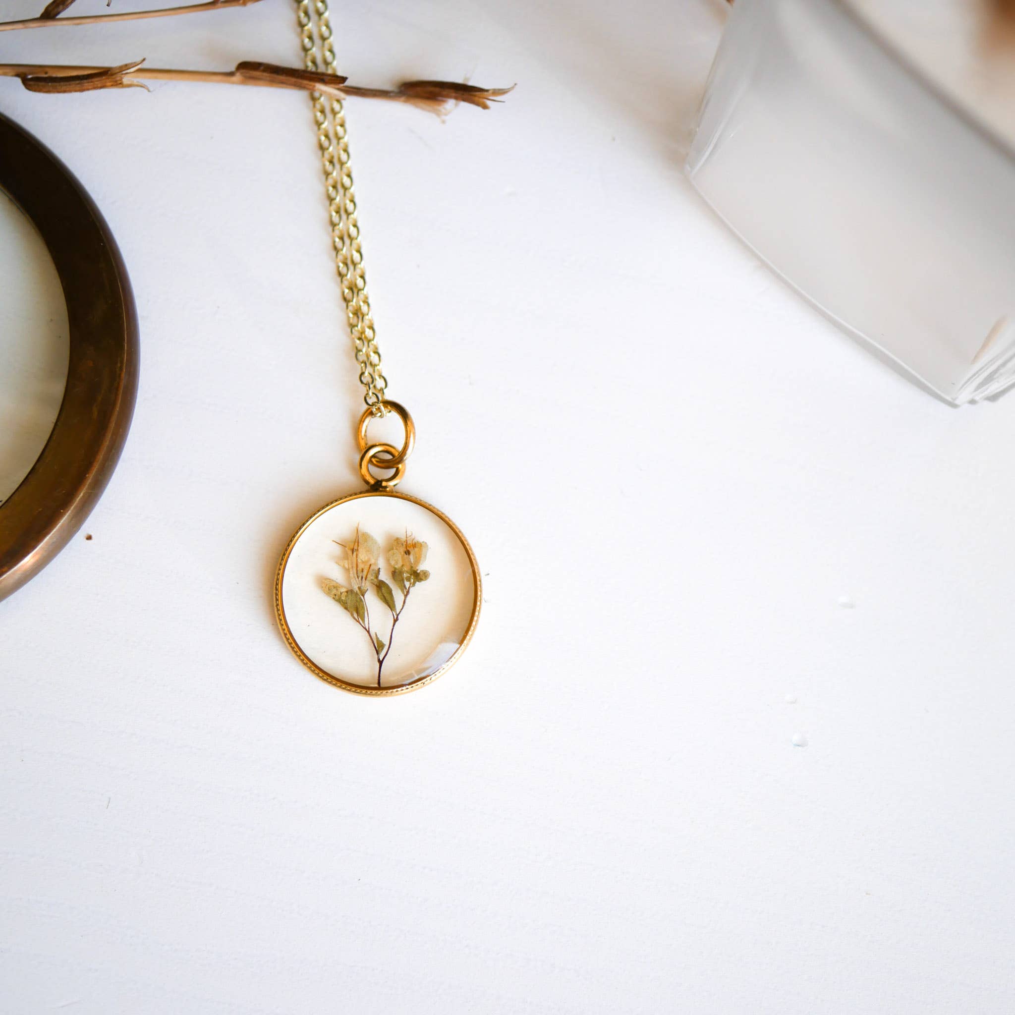 Seed & Soil- Tiny Dried Bouquet Pendant