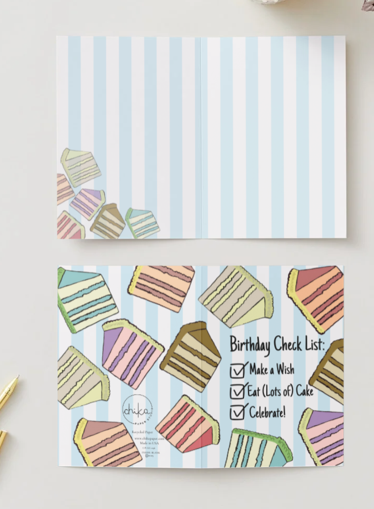 Chika Paper Studio- Greeting Card: Birthday Checklist