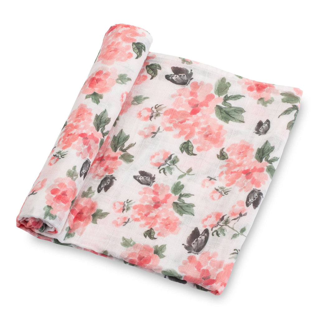 LollyBanks- Pretty in Peony Baby Muslin Swaddle Blanket