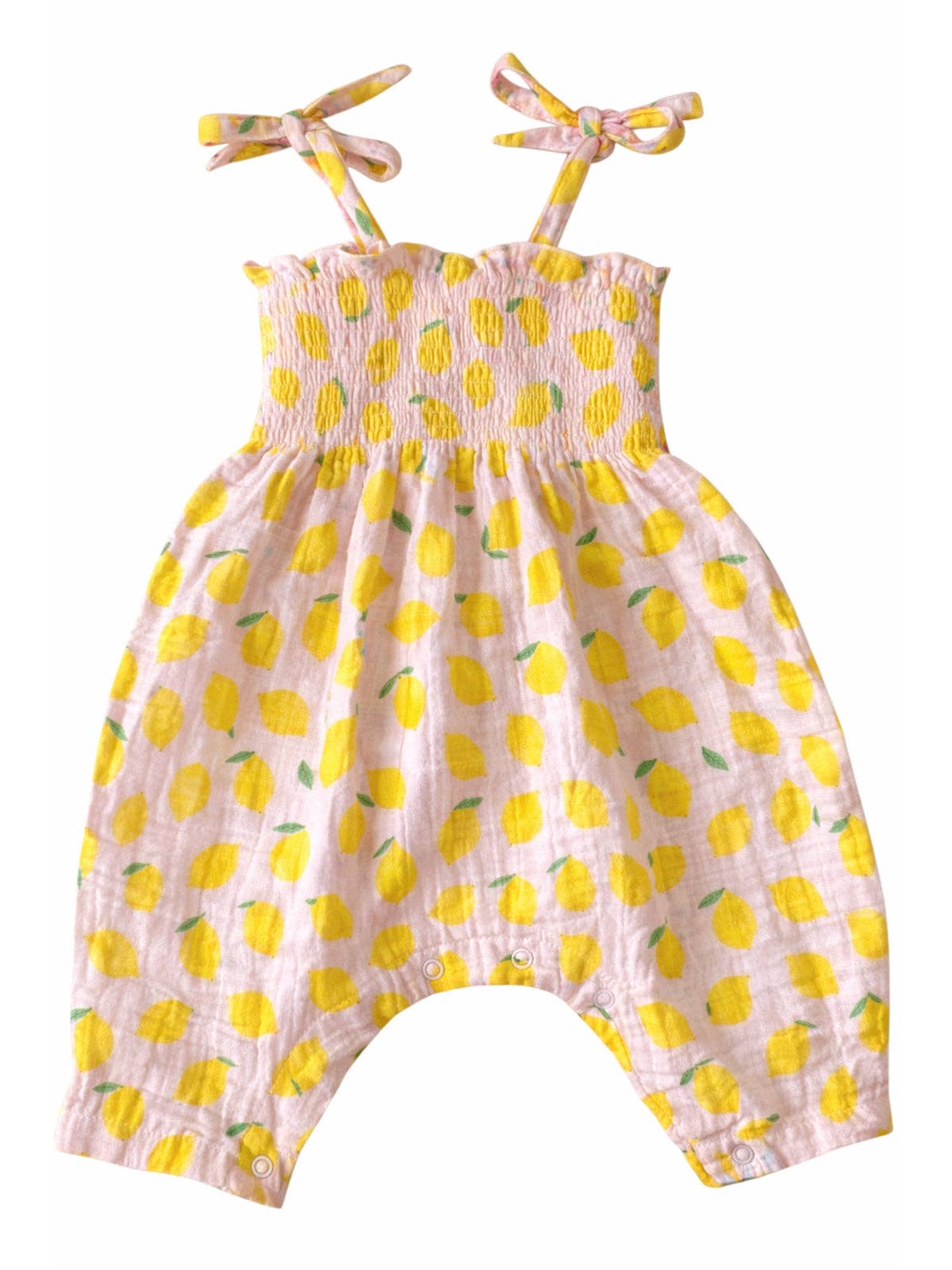 SIIX Collection- Lemon Sorbet / Muslin Smocked Jumpsuit