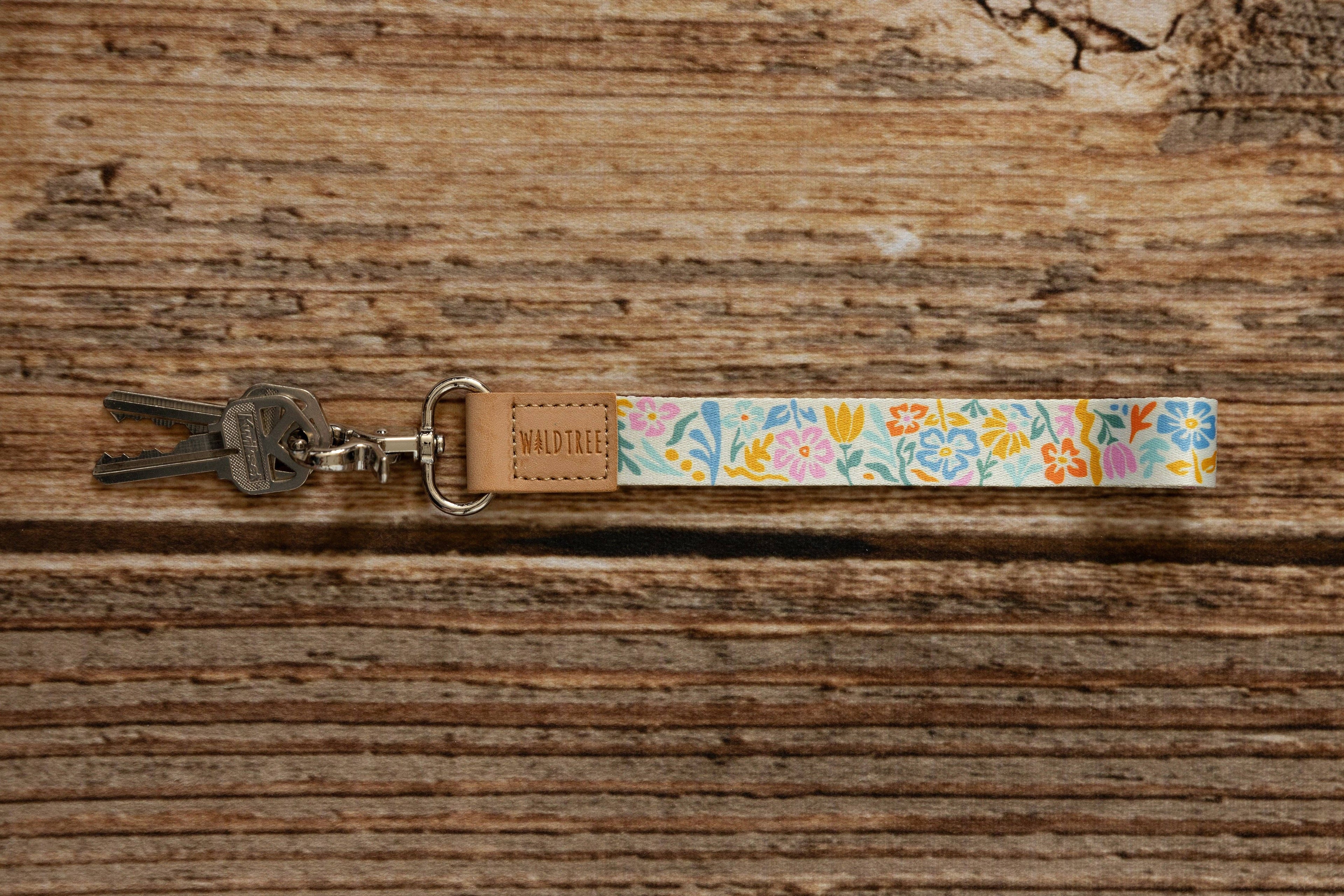 Wildtree- Summer Floral Wristlet Keychain - Floral Printed Design