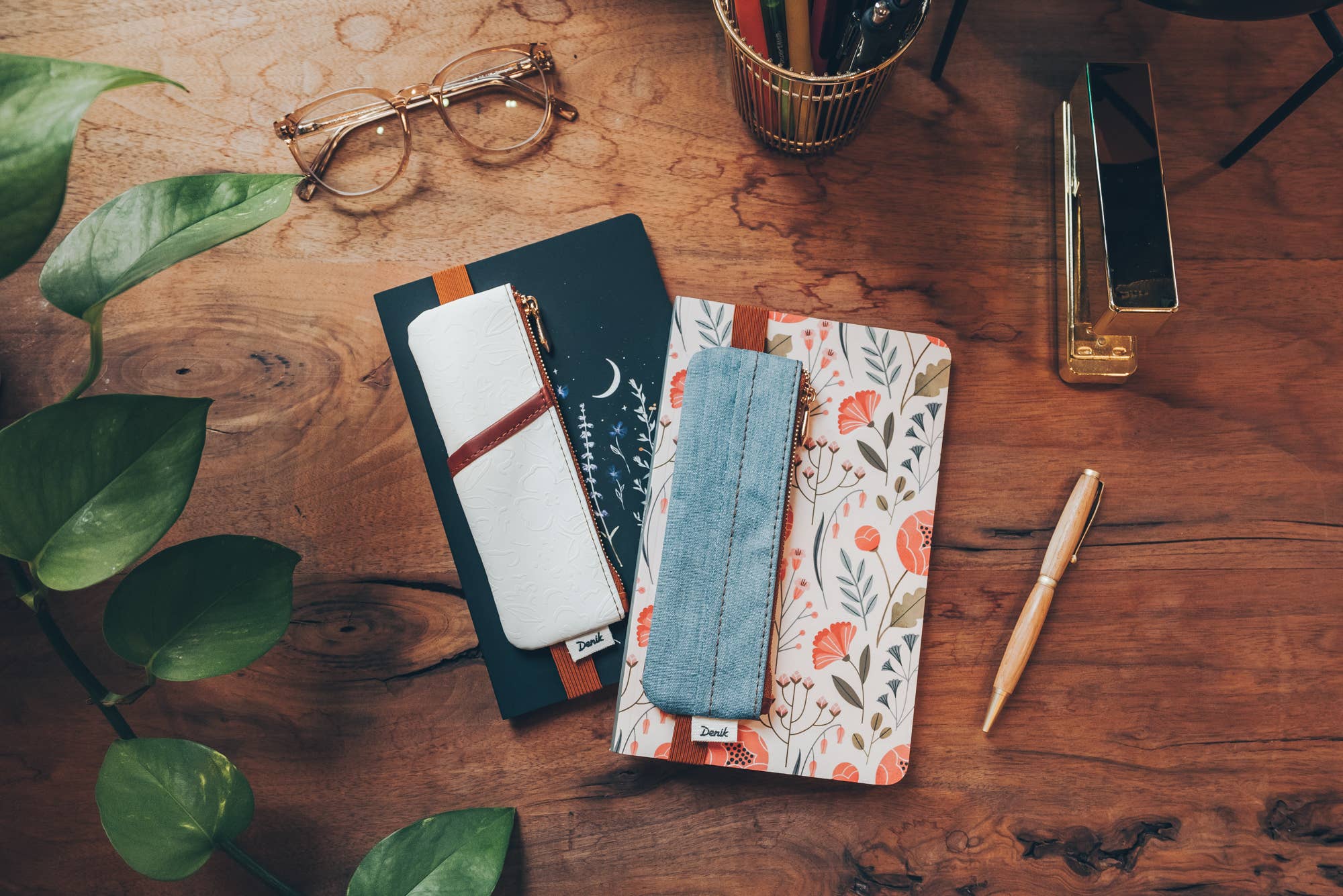 Denik- Golden Hour Embossed PU Notebook Pouch
