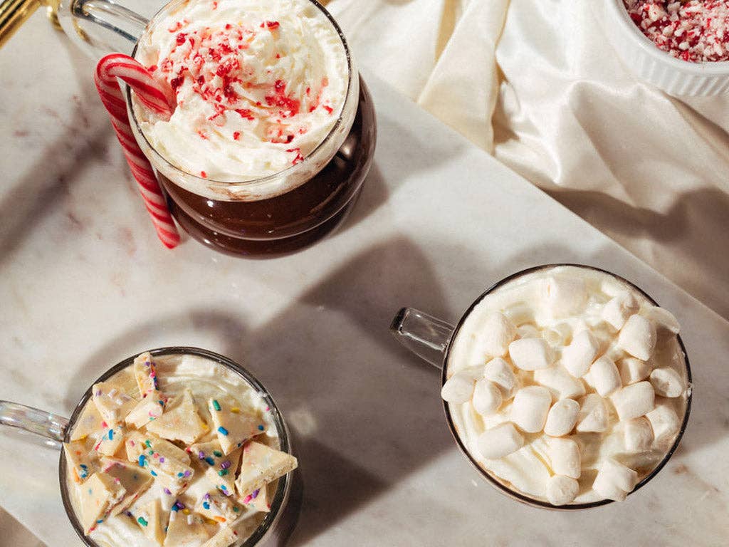 TEASPRESSA- Hot Cocoa Flavour Bar Mixer Kit, Caramel & Marshmallow Cubes