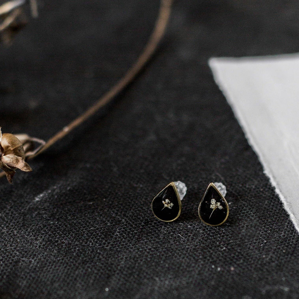 Seed & Soil- Tiny Teardrop Cameo Studs