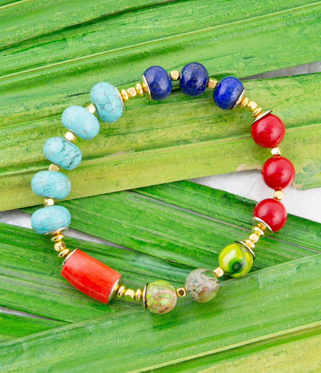 Barse Jewelry- Zion Multi-Color Chunky Stretch Bracelet