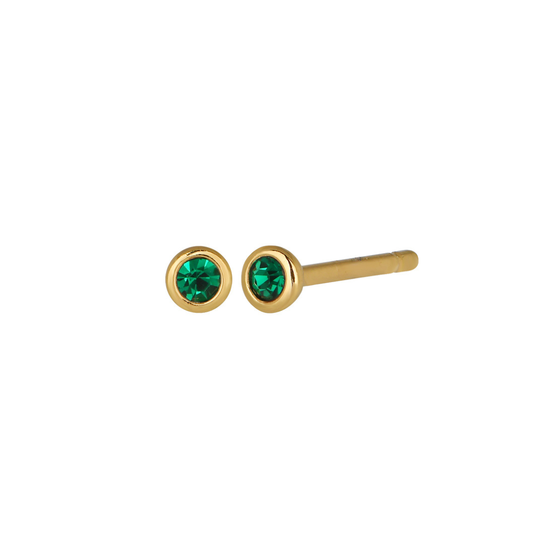 Land of Salt- Birthstone Stud Earrings in Gold - Choose Stone