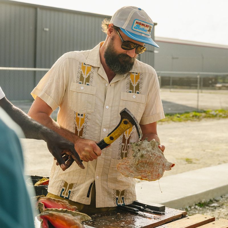 Howler Bros- Temple Tracks Guayabera Shirt