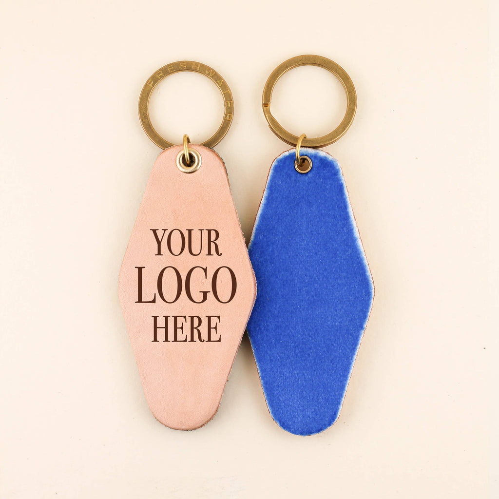 Freshwater Curated Goods- Custom Logo Hotel Leather Keychain
