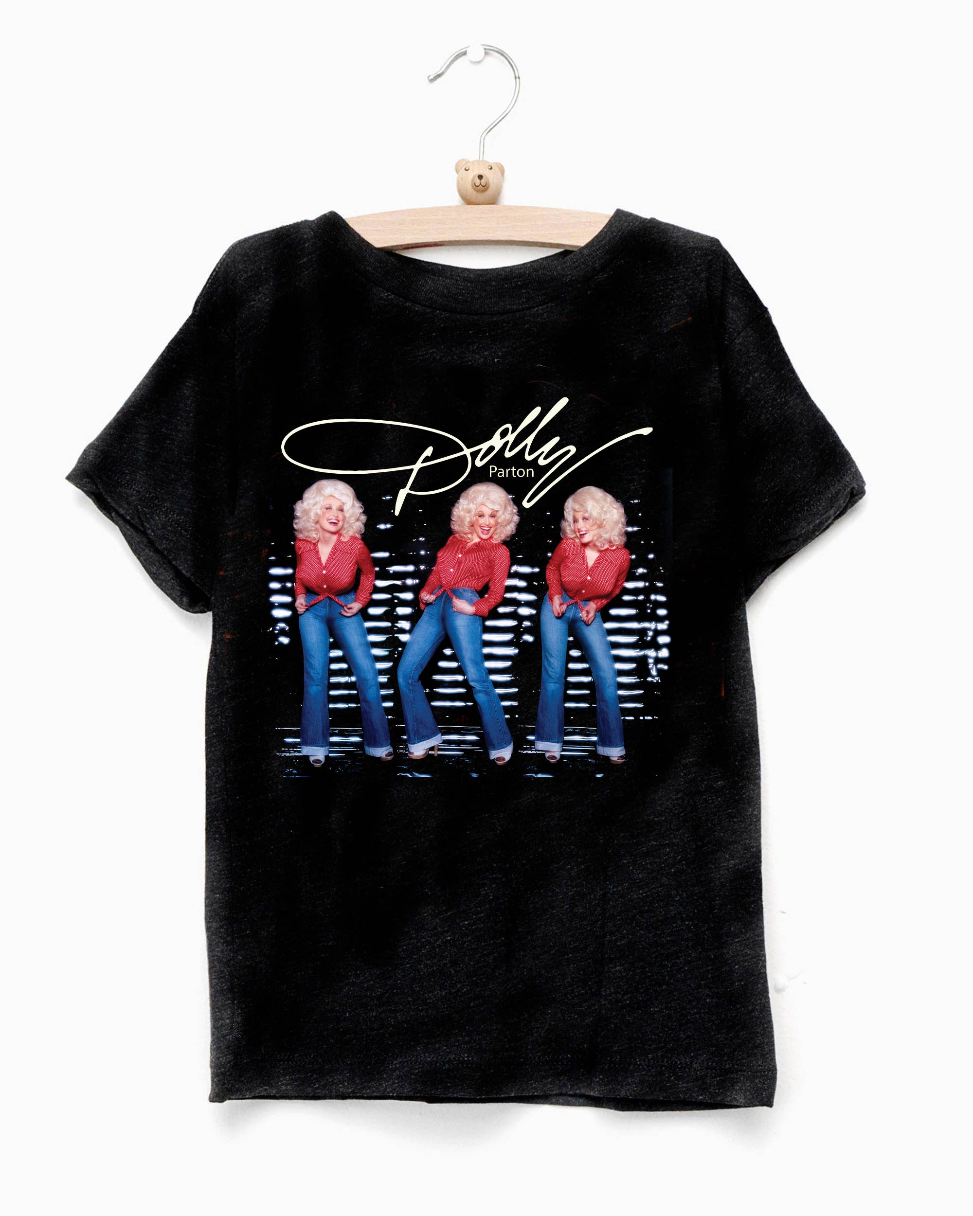 LivyLu- Children's Dolly Parton Triple Threat Black Tee