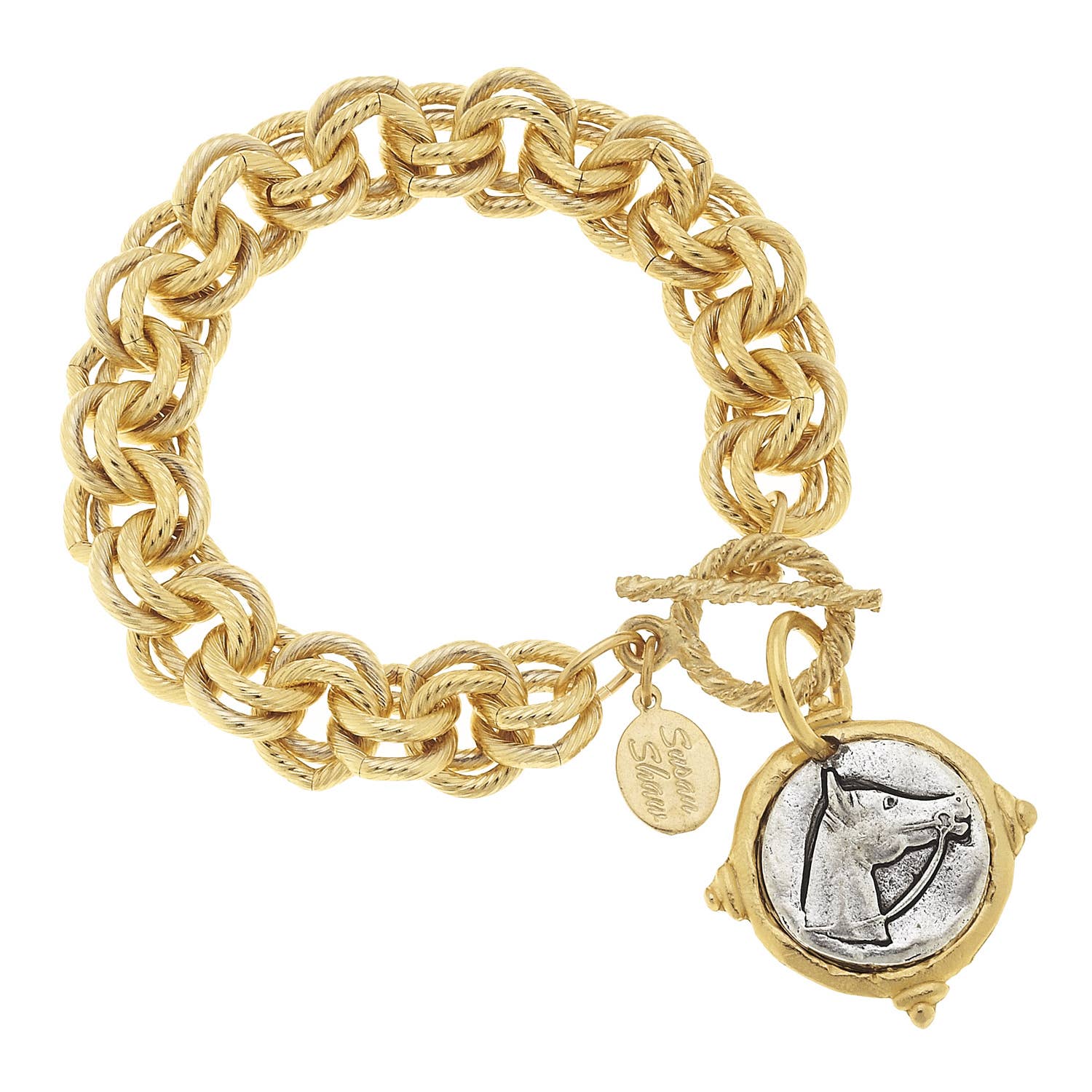 Susan Shaw- Gold and Silver Intaglio Horse Bracelet