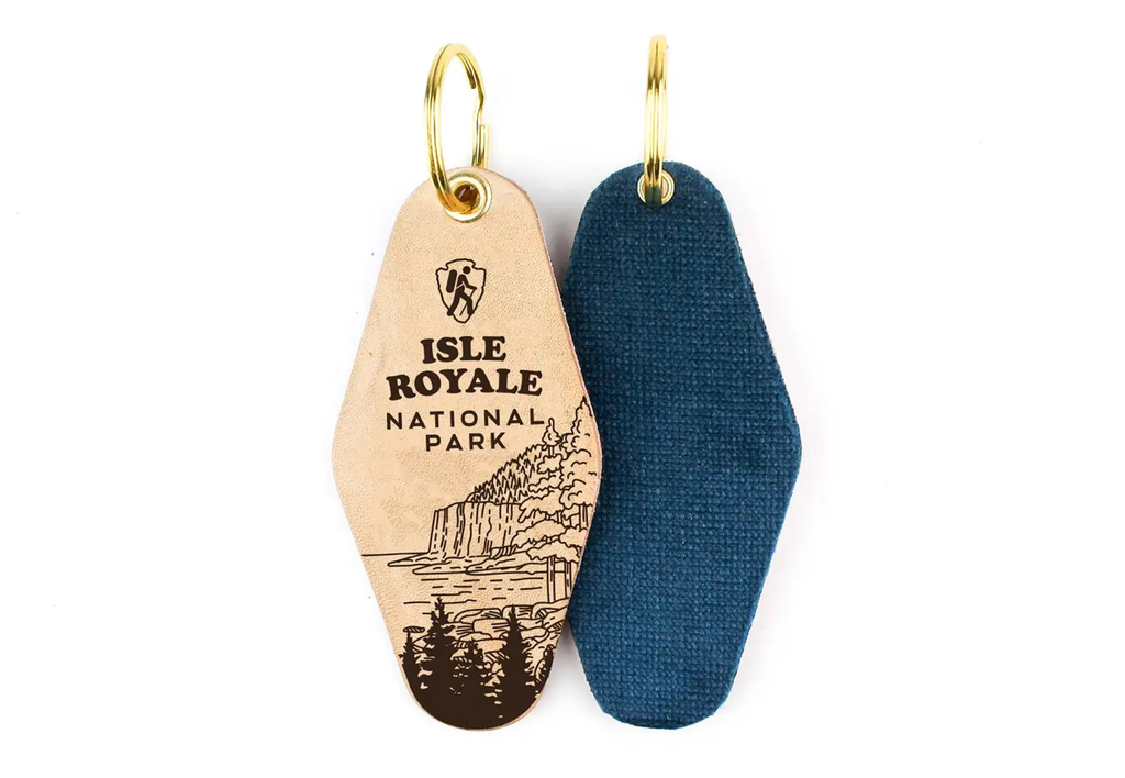 Freshwater Curated Goods- National Park Hotel Leather Keychain
