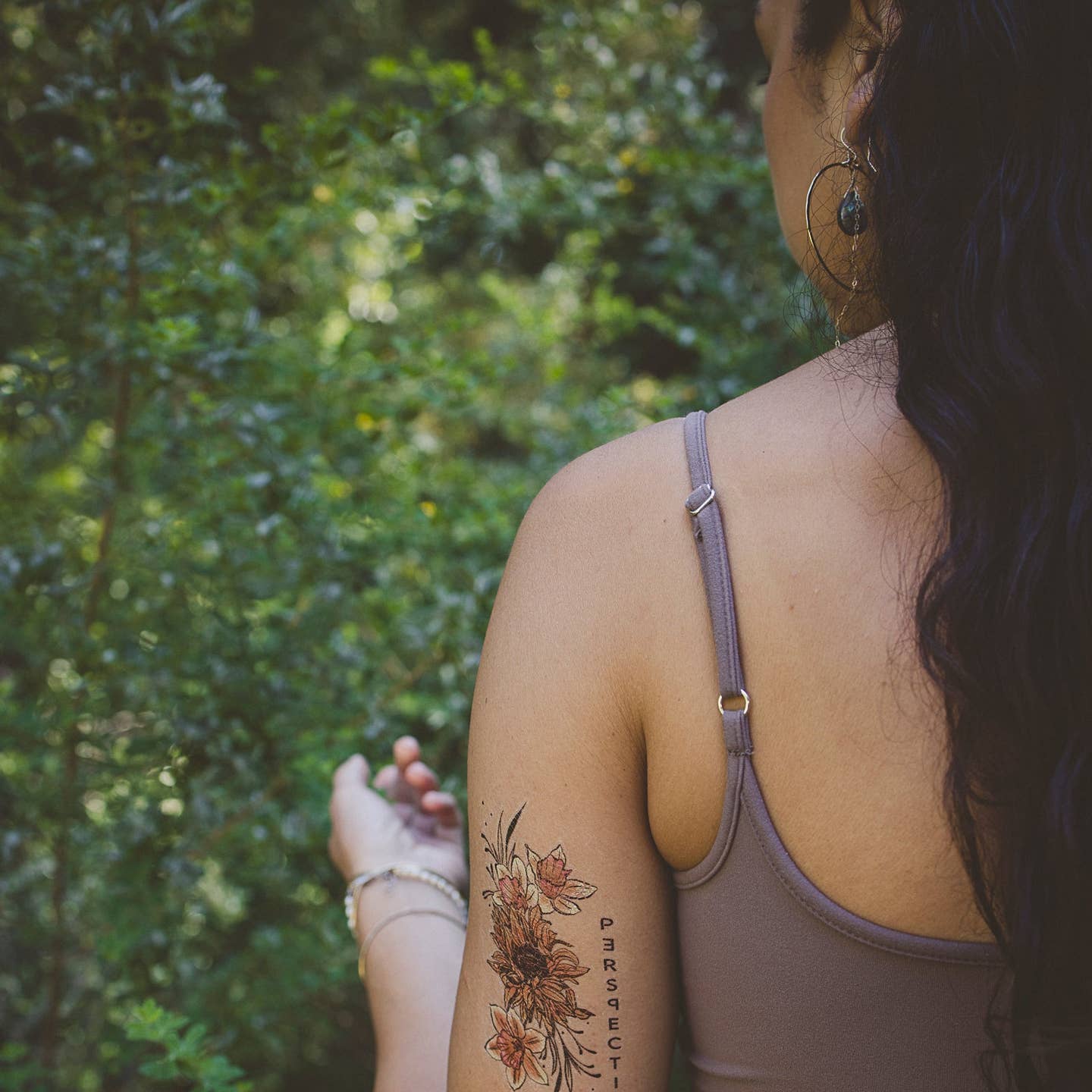 Orchid & PIne- Tiny Intentions Perspective Sunflower Tattoo