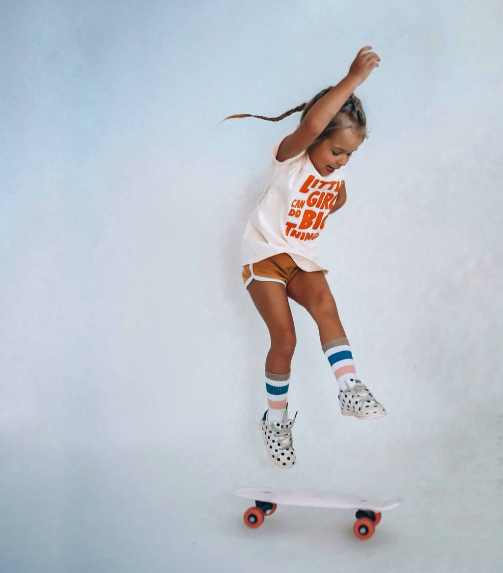 Minimalist Folk Co.- Little Girls Cando Big Things in vivid orange | Kids Tee