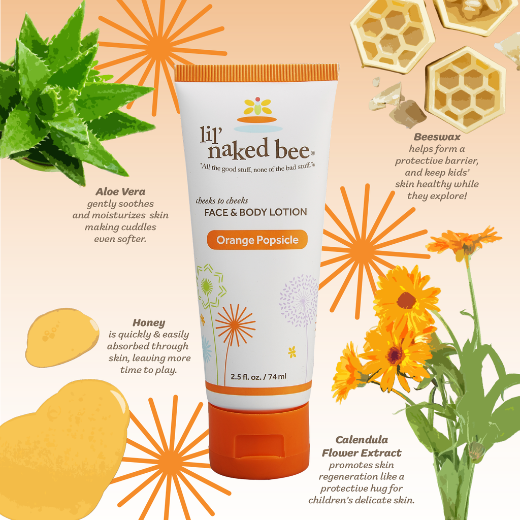 The Naked Bee- 2.5 oz. Orange Popsicle Cheeks to Cheeks Face & Body Lotion