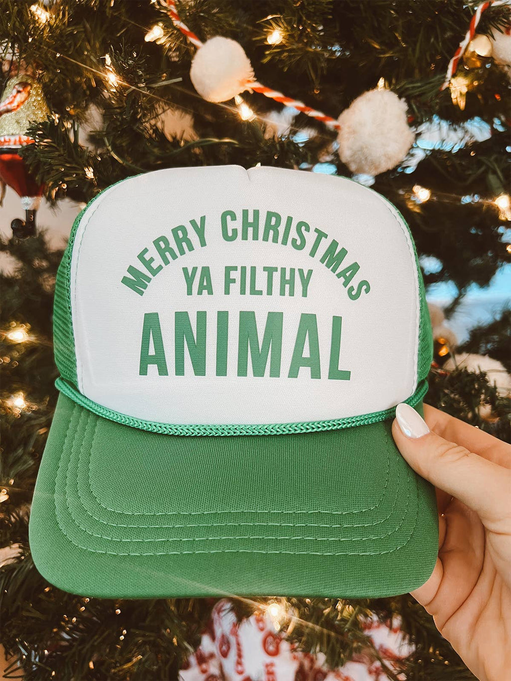 Maddon and Co.- Merry Christmas Ya Filthy Animal Trucker Hat - Green