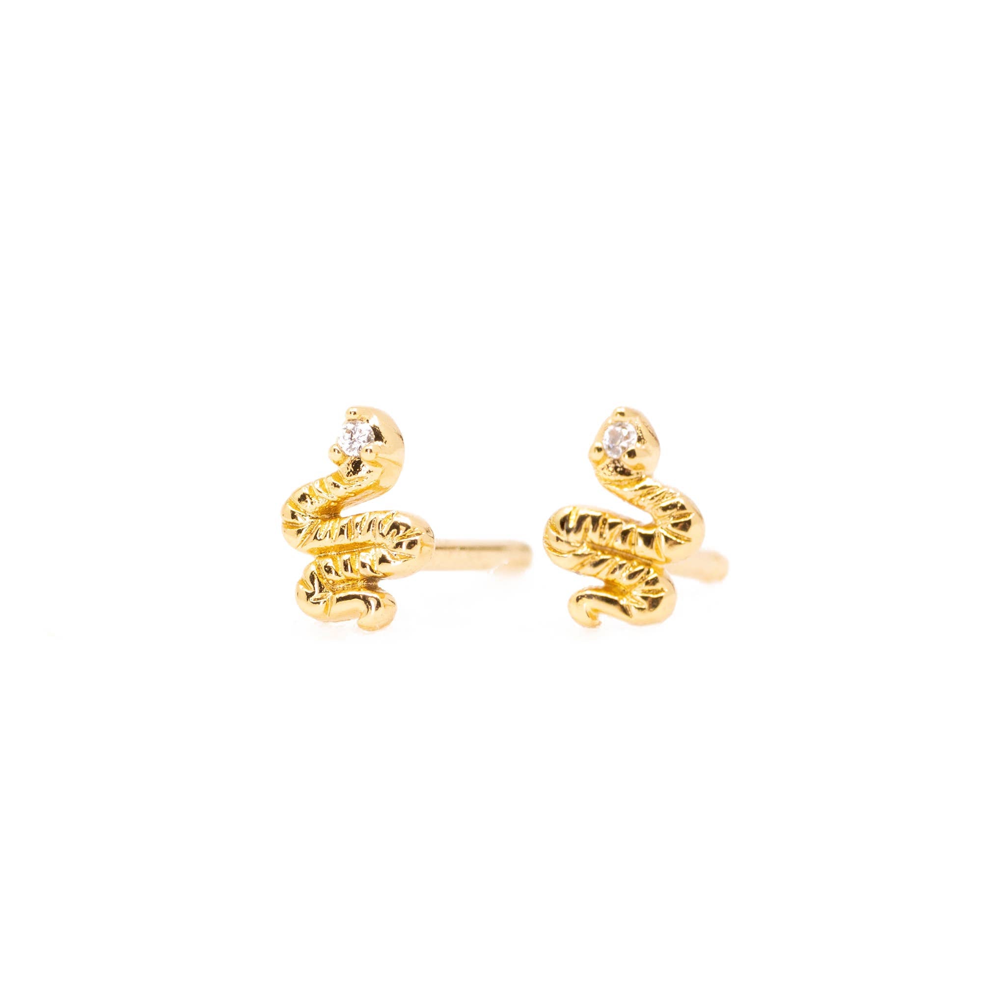 Land of Salt- Snake Stud Earrings in Gold