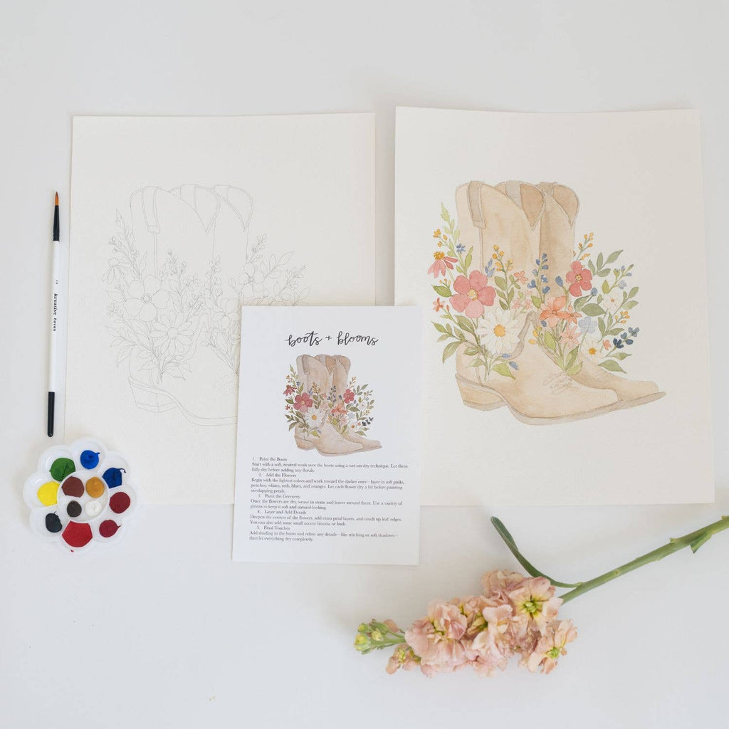 Bailey Rae Studio- Boots & blooms - watercolor kit