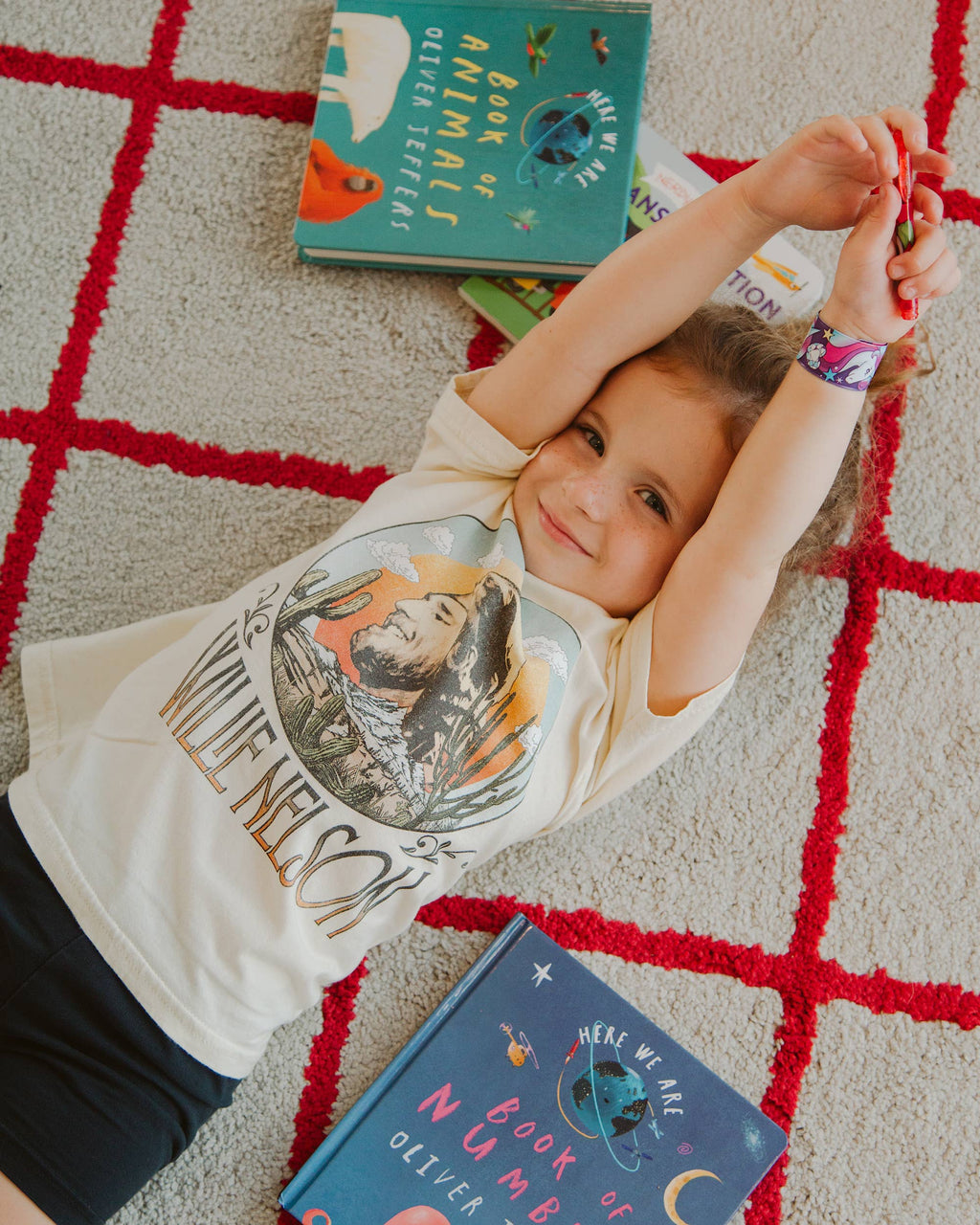 LivyLu- Children's Willie Nelson In the Sky Oatmeal Graphic Tee