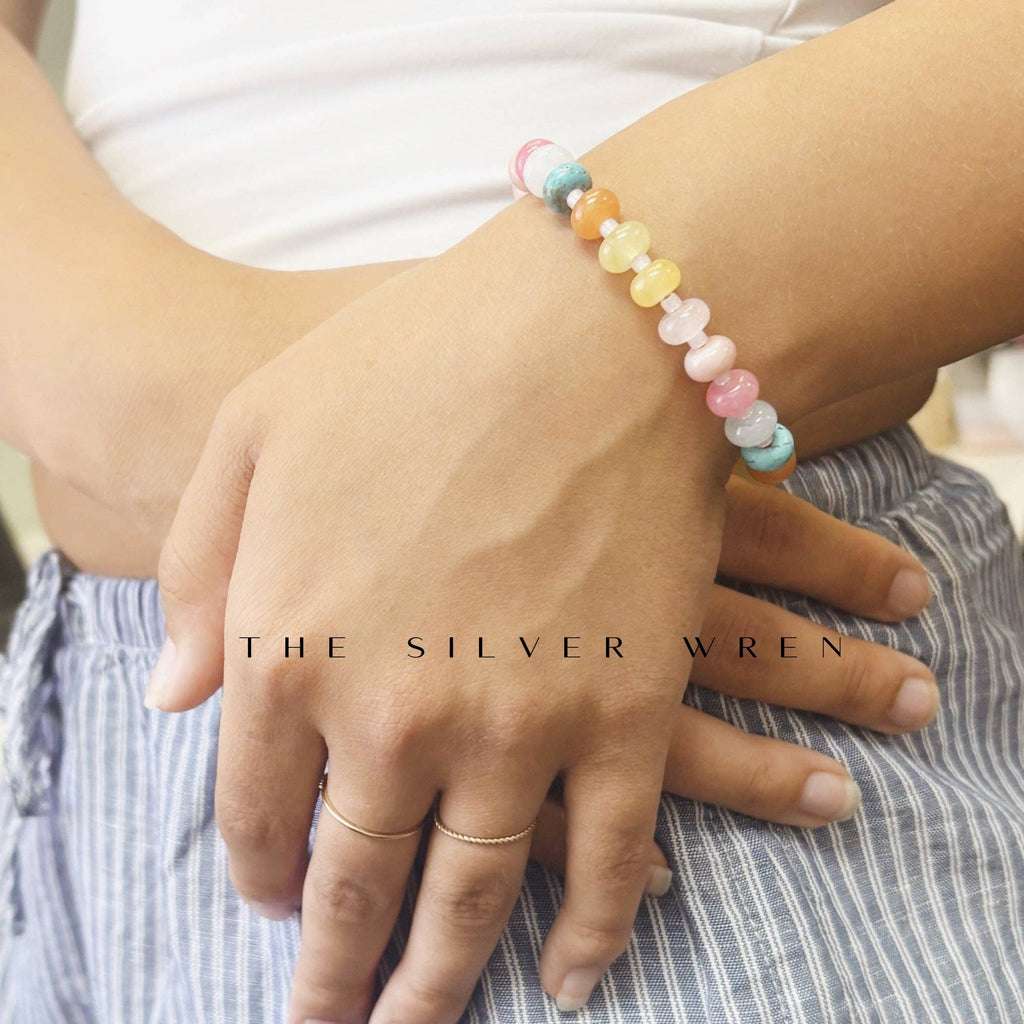 The Silver Wren- Pastel Stone Candy Beaded Bracelet