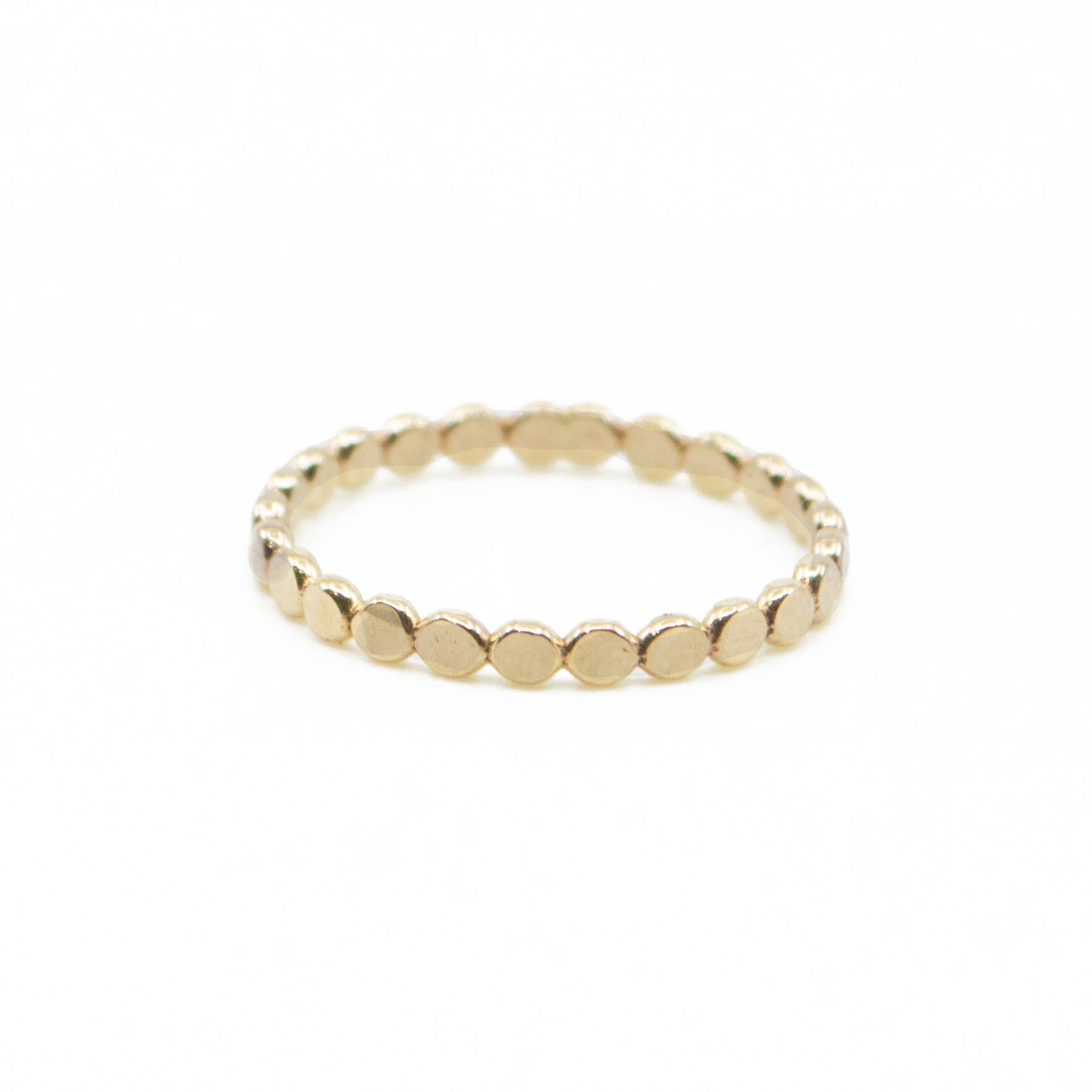 Land of Salt- Coin Hammered Disc Stacking Ring in 14k Gold Filled
