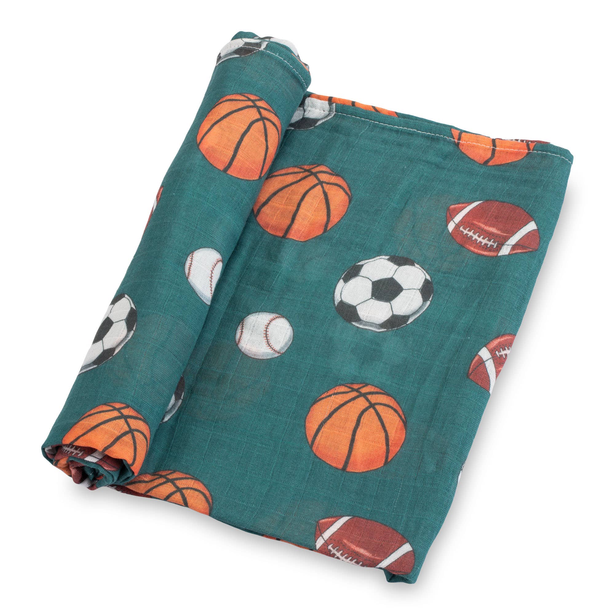 LollyBanks- Baby Muslin Swaddle Blanket 47x47 Little Athlete