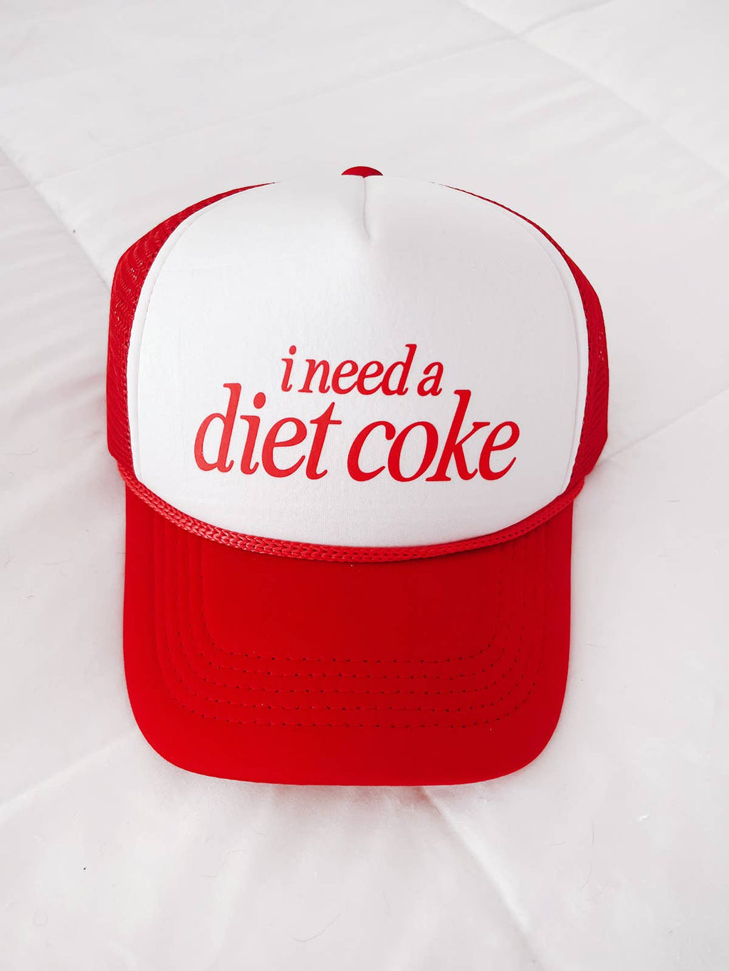 Maddon and Co.- I Need a Diet Coke Trucker Hat - Red & White