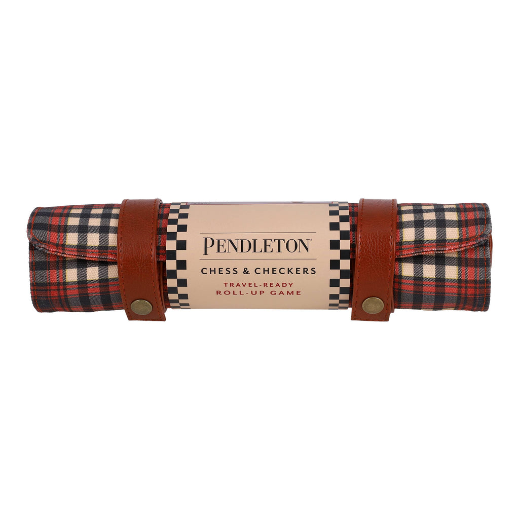 Chronicle Books- Pendleton Red Black Check Pattern Chess & Checkers