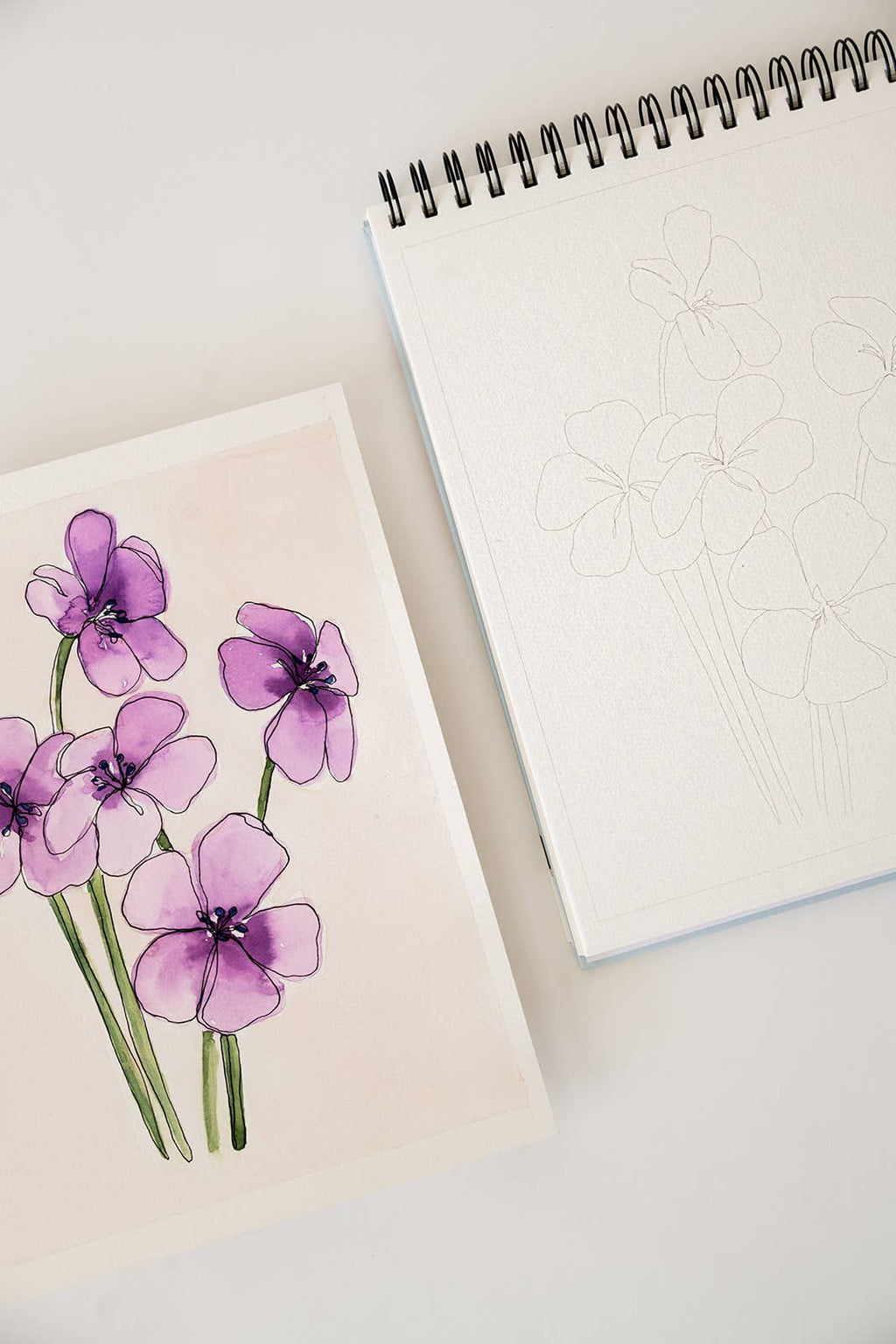 Bailey Rae Studio- Floral Watercoloring Book - Outlines with Video Tutorials