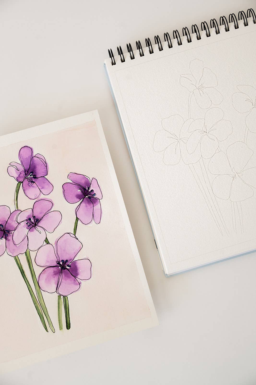Bailey Rae Studio- Floral Watercoloring Book - Outlines with Video Tutorials