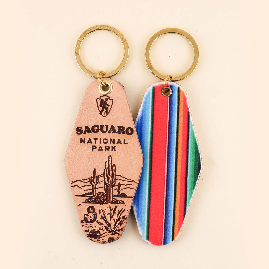 Freshwater Curated Goods- National Park Hotel Leather Keychain