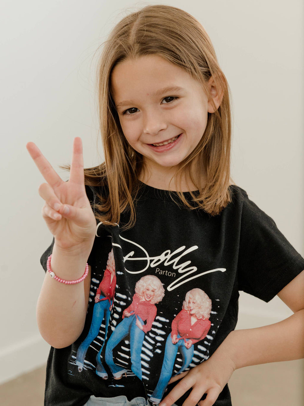 LivyLu- Children's Dolly Parton Triple Threat Black Tee