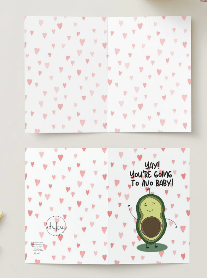 Chika Paper Studio- Baby Greeting Card: You're Going To Avo Baby