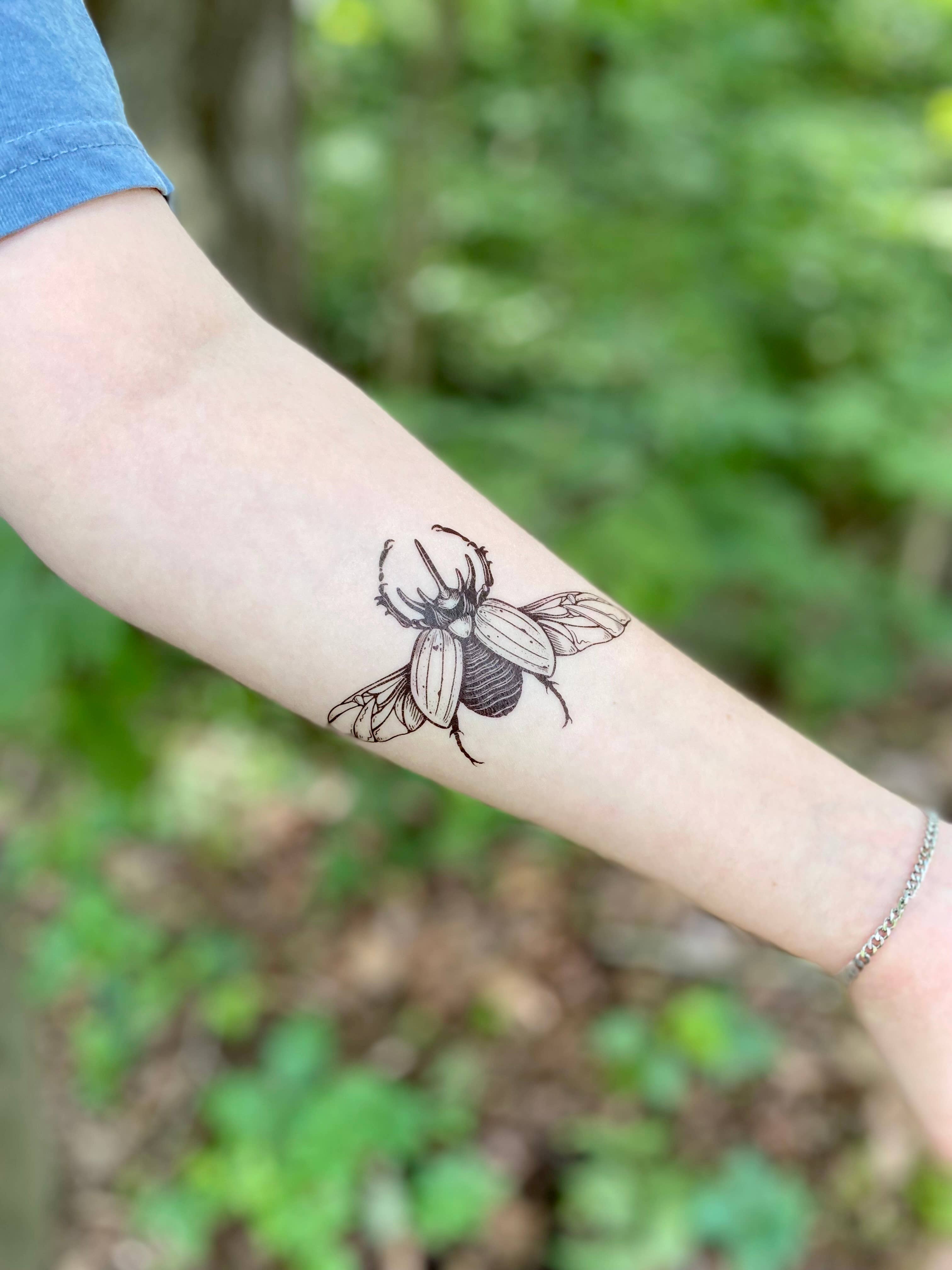 NatureTats- Rhinoceros Beetle Temporary Tattoo