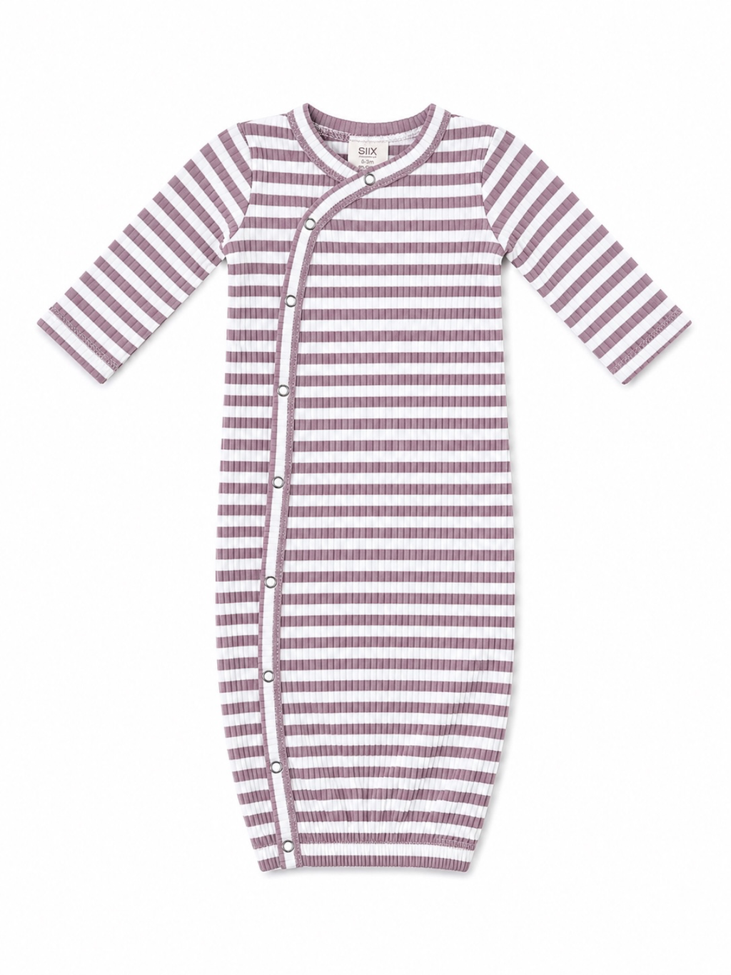 SIIX Collection- Violet Stripe / Ribbed Gown