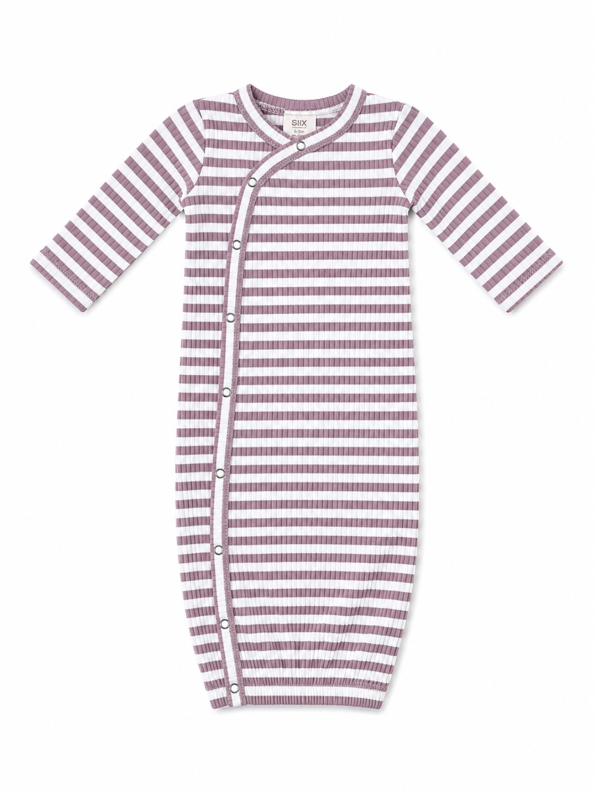 SIIX Collection- Violet Stripe / Ribbed Gown