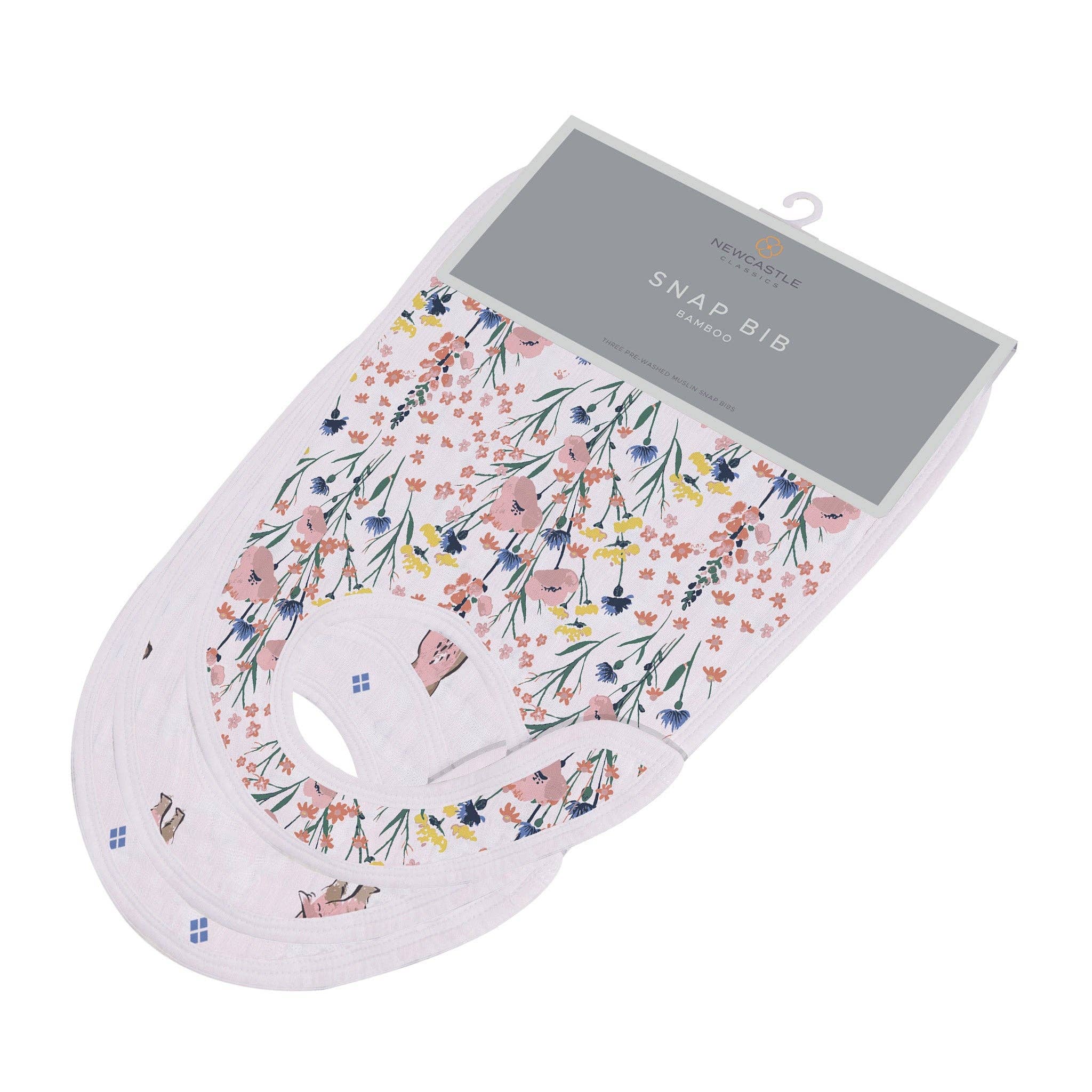 Newcastle Classics- Wildflowers Snap Bibs Set of 3