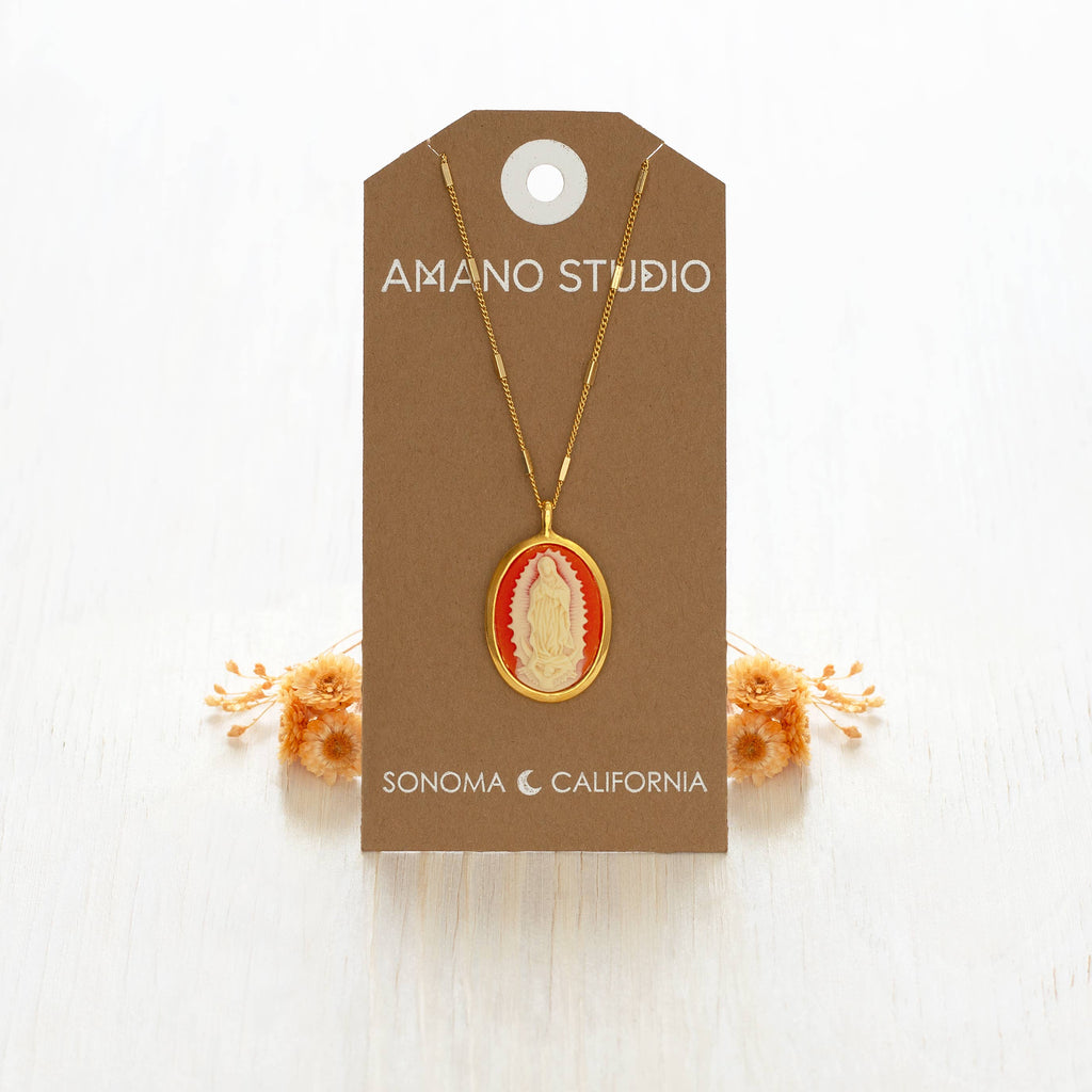 Amano Studio- Virgin of Guadalupe Vintage Cameo Necklace