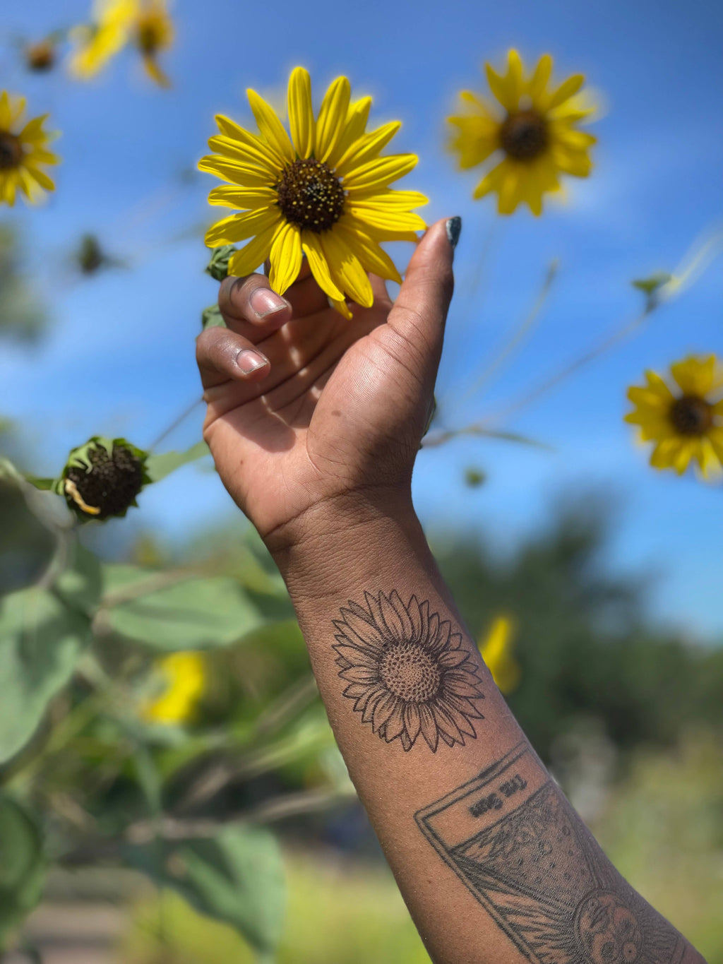 NatureTats- Sunflower Temporary Tattoo