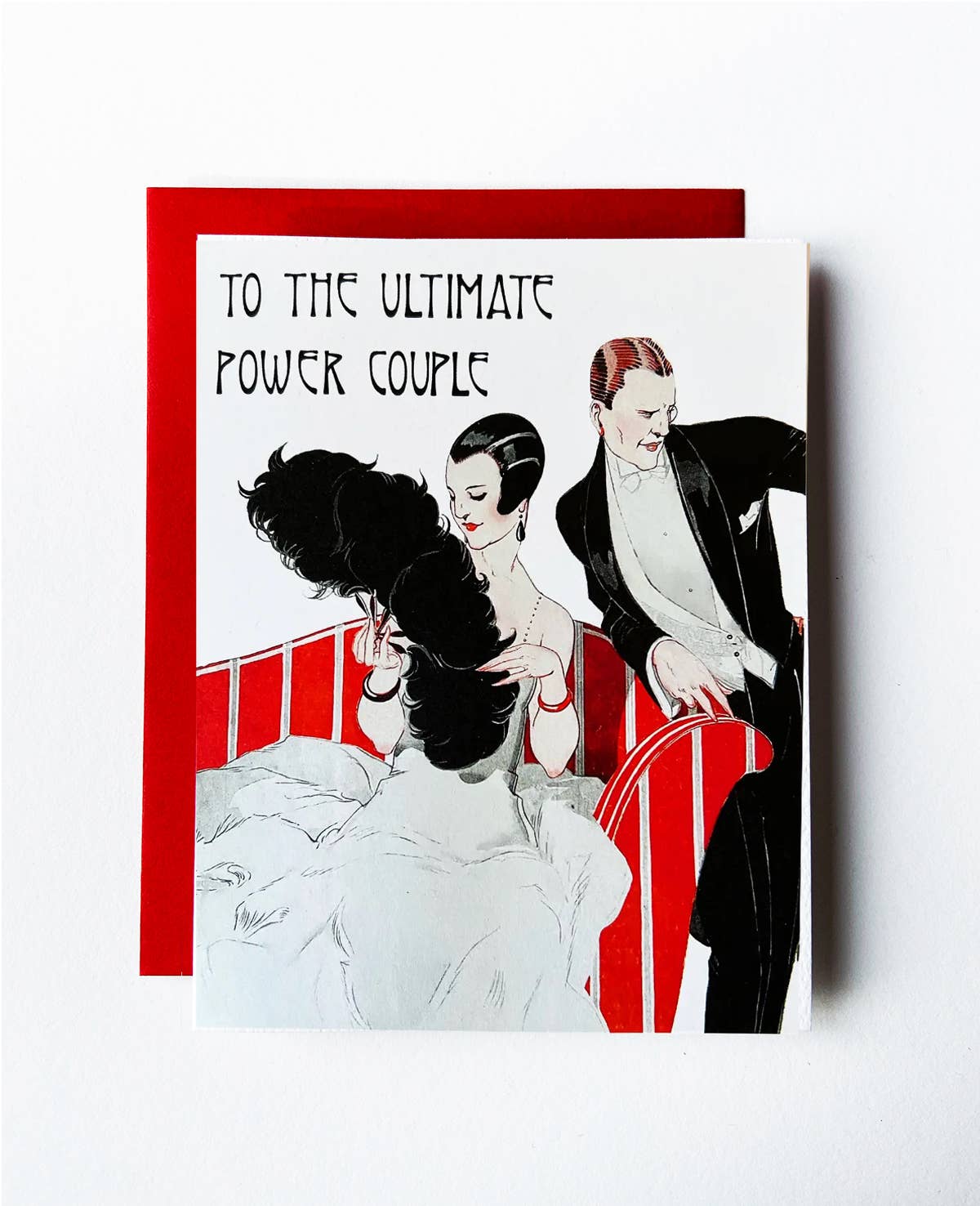 The Twentieth- Power Couple Vintage Style Art Deco Congratulations Card
