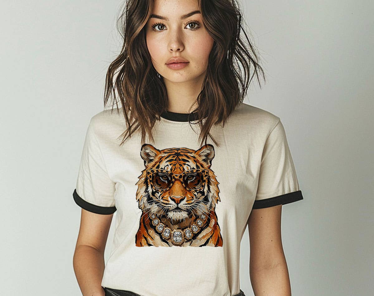 House of Rodan- Tiger Bling Ringer T-Shirt