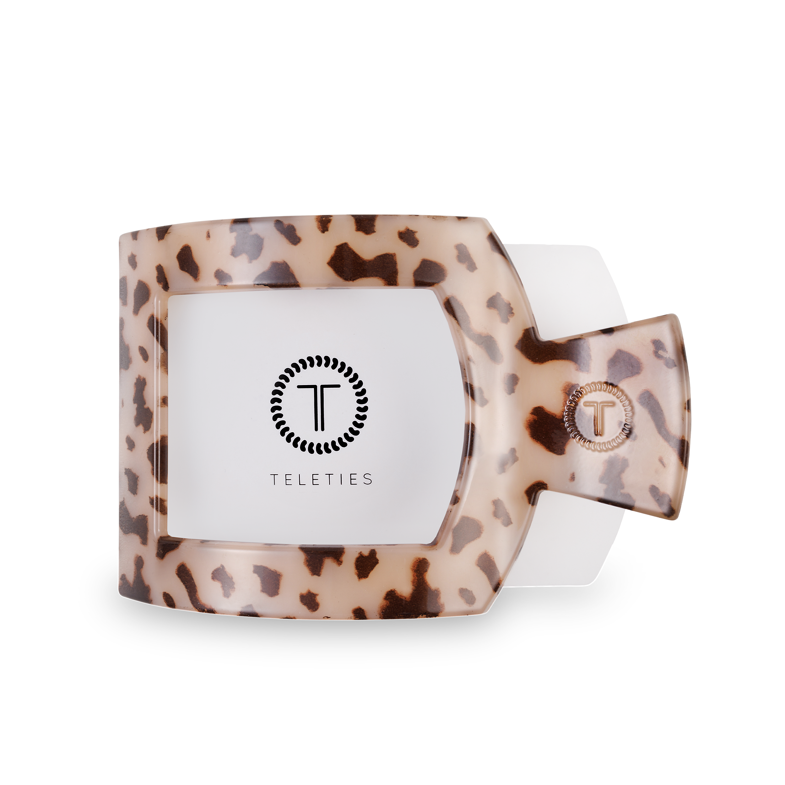 TELETIES- Square Flat Hair Clip | Large | Blonde Tortoise