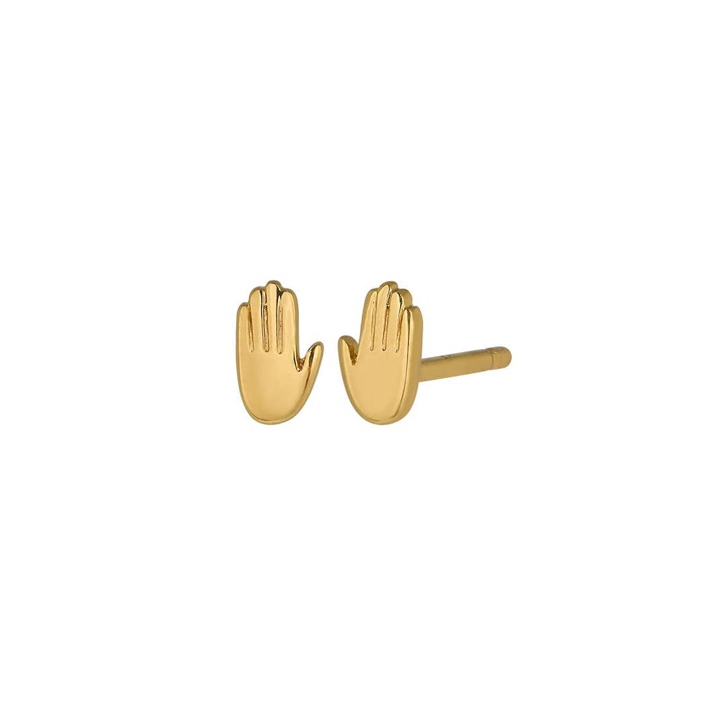 Land of Salt- Hand Stud Earring in Gold