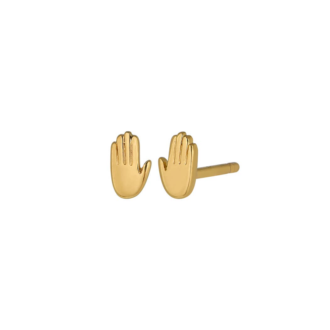 Land of Salt- Hand Stud Earring in Gold