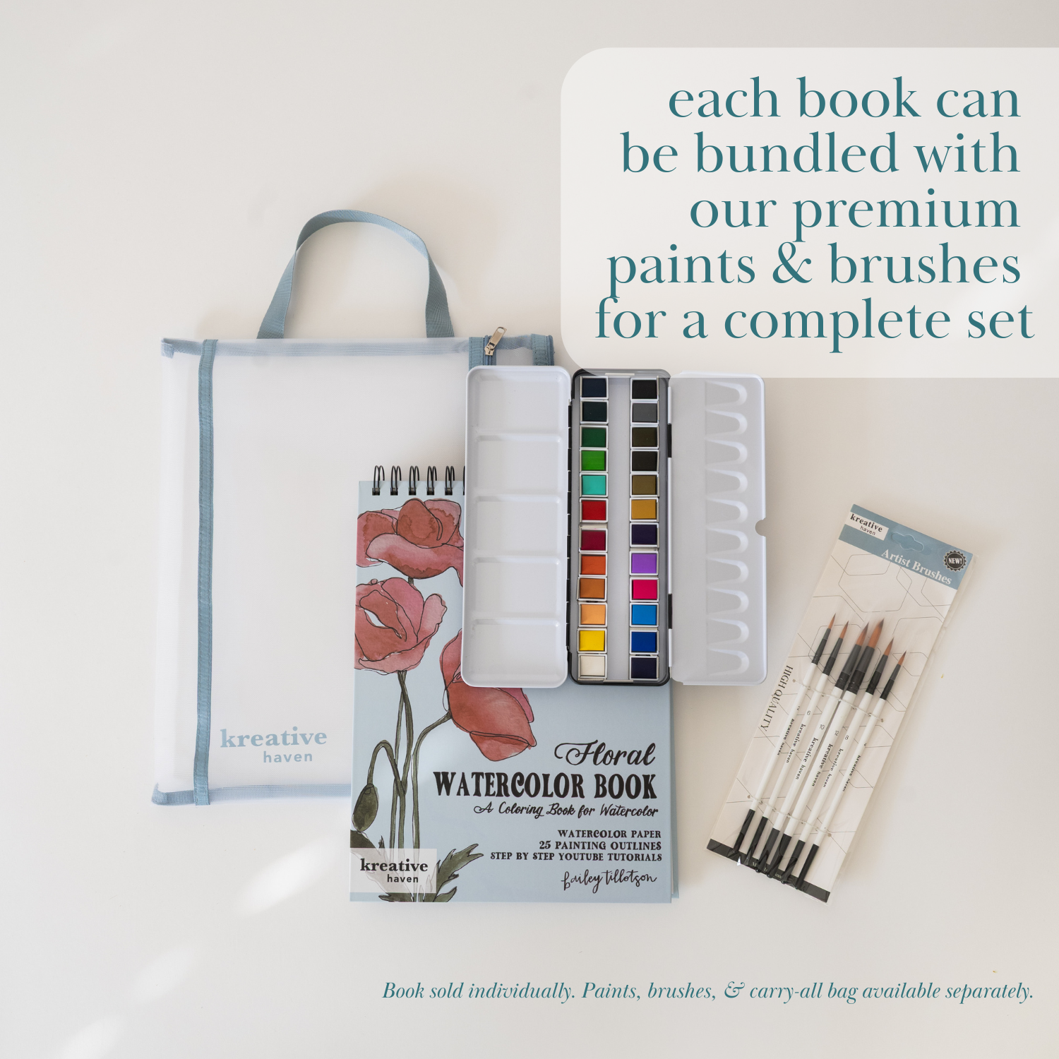 Bailey Rae Studio- Floral Watercoloring Book - Outlines with Video Tutorials