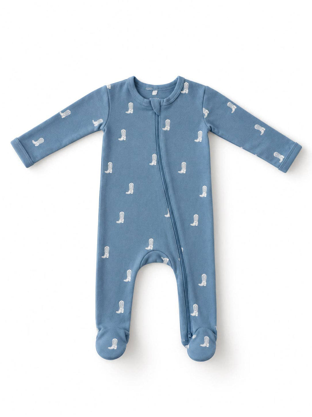 SIIX Collection- Cowboy Boots / Organic Cotton 2-Way Zip Footie