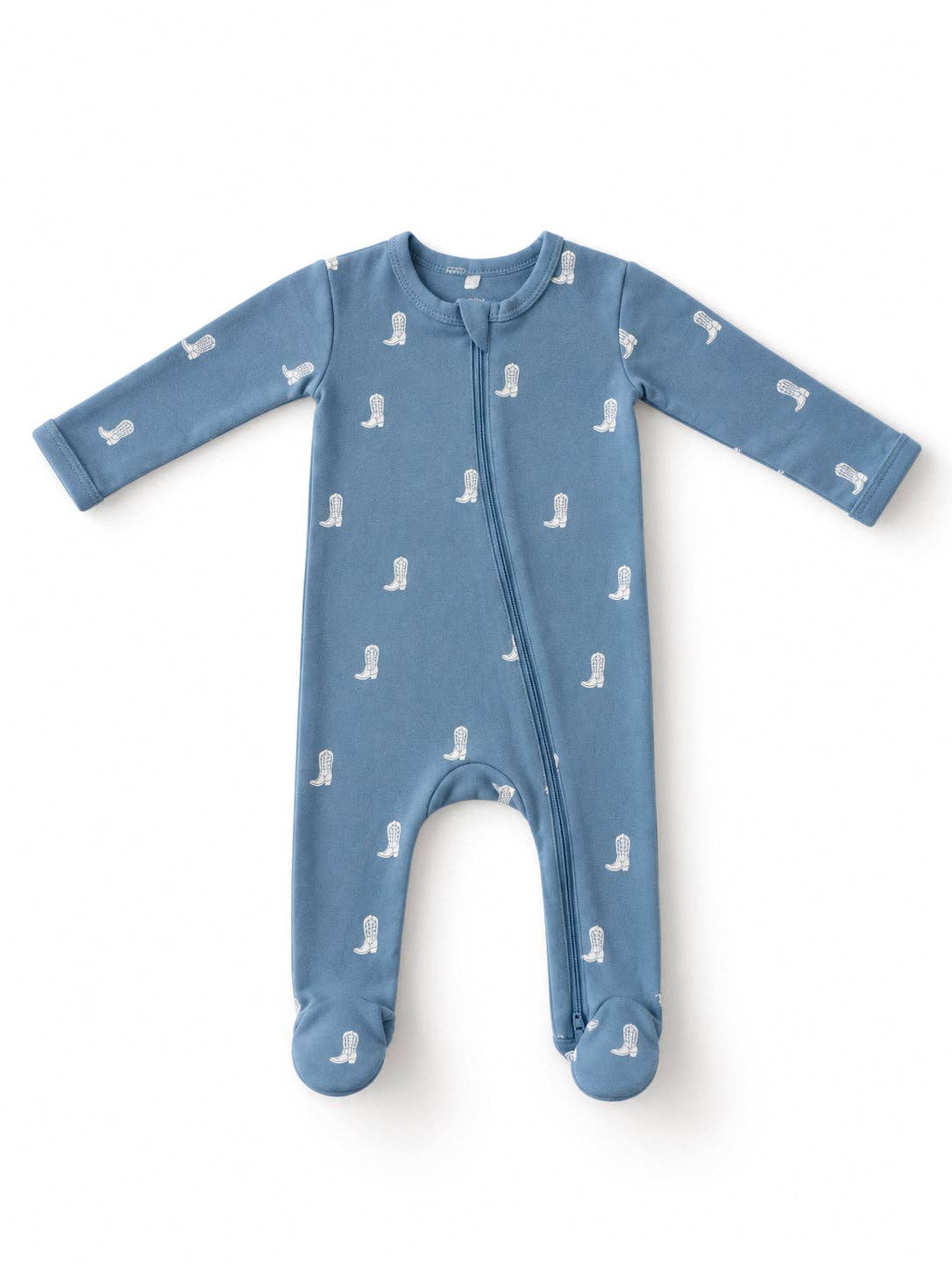 SIIX Collection- Cowboy Boots / Organic Cotton 2-Way Zip Footie