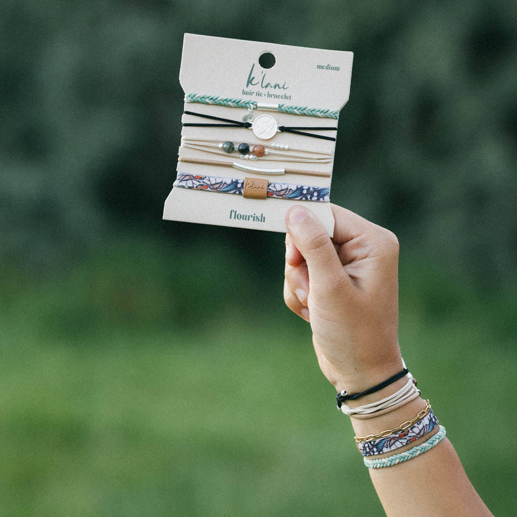 K'lani- "Flourish" Natural Butterfly Hair Tie Bracelets