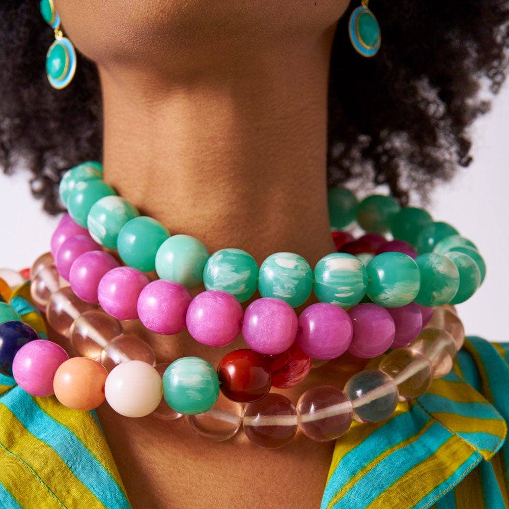 INK + ALLOY- Iris Large Resin Bead Necklace Multi Wholesale
